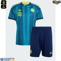 Otroški Nogometni dresi Kolumbija James Rodriguez #10 Gostujoči SP 2026 Kratek Rokav (+ Kratke hlače)